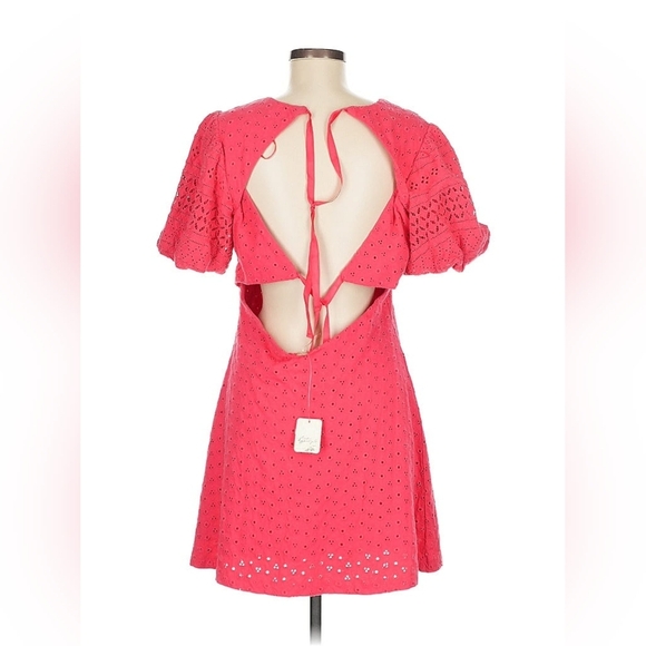 Free People Strawberry Spritz Apricot Rose Mini Dress - Size M - NWT - Picture 6 of 10